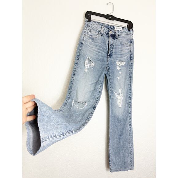 AG Adriano Goldschmied Alexxis Straight Leg Jeans Size 26 In Breeze Distressed - Picture 11 of 14